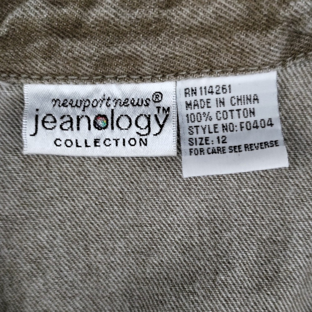 Newport News Jeanology Brown Denim Maxi Shirt Dress Ruffle Hem Size 12 F0404 - Picture 3 of 6